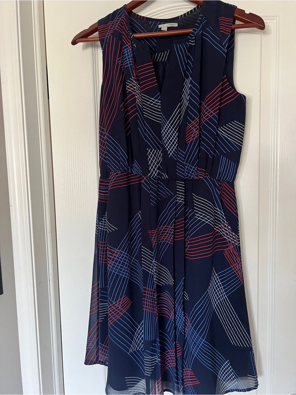 Halogen Navy Print Nordstrom | Fit and Flare Dress | Size 4